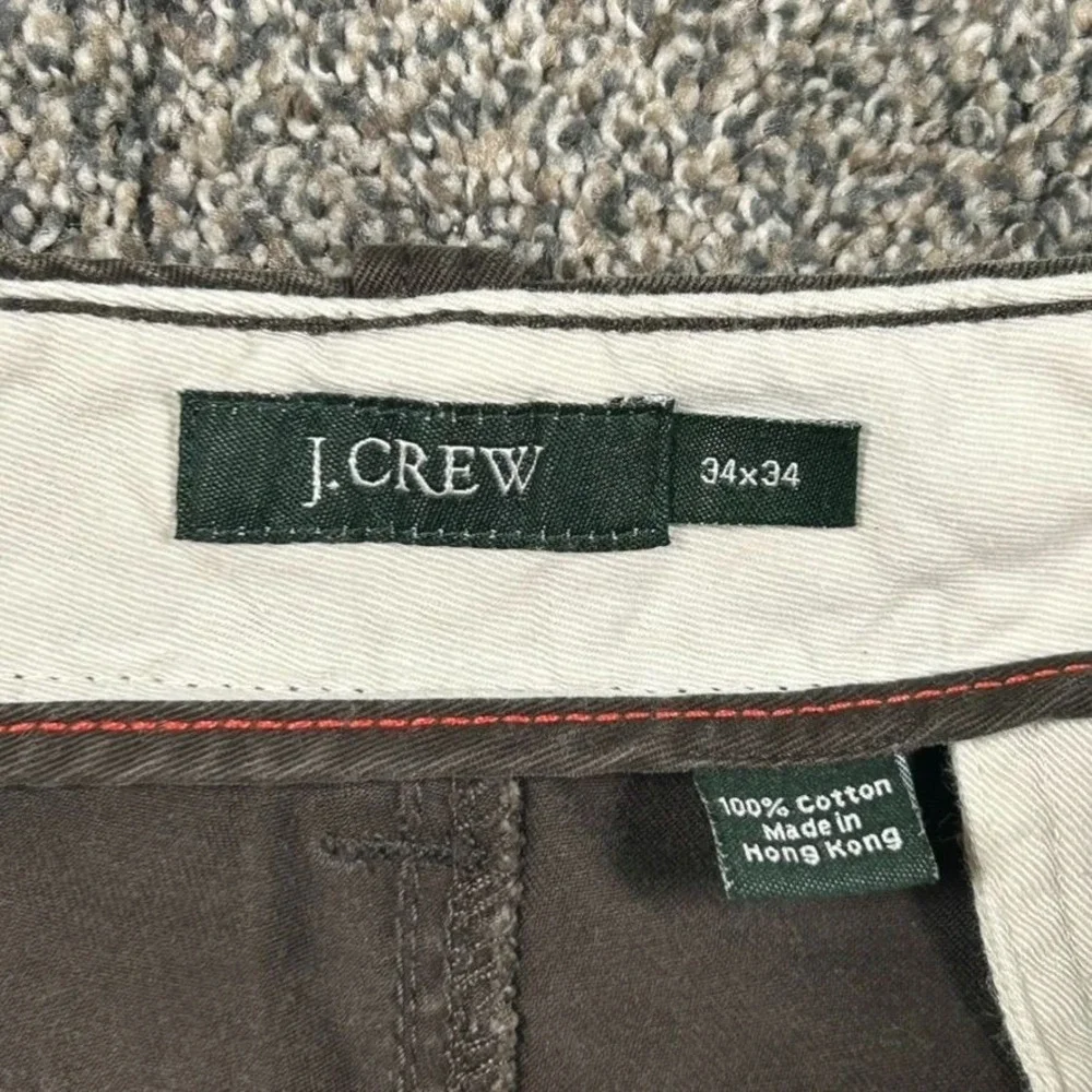 J. Crew Straight Leg Twill Cargo Pant Men 34x34 Military Green Canvas Button Fly